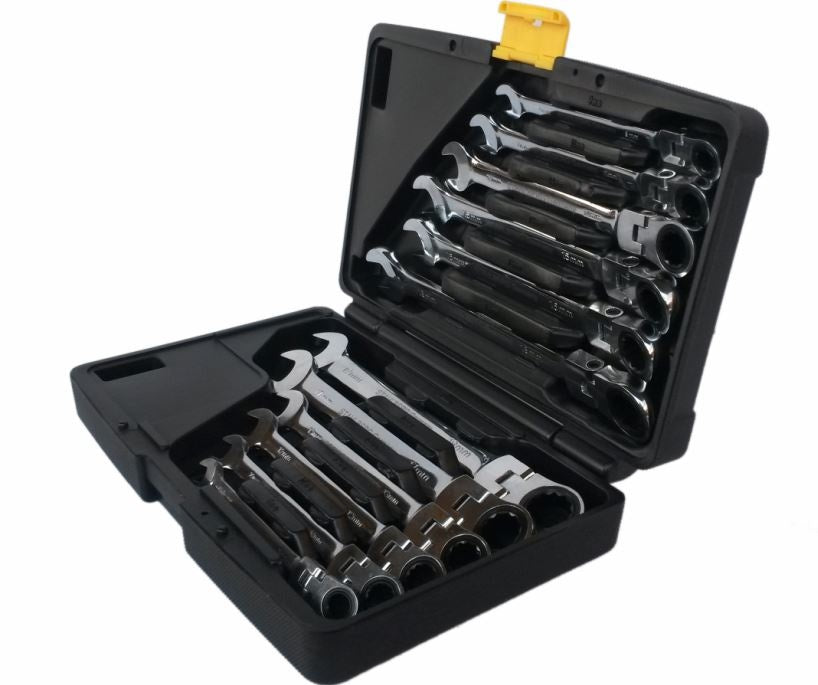 Terkšlinių raktų komplektas vartoma galvute 8-19 mm. 12 vnt."Stahlberg" (3102401N-12PC)