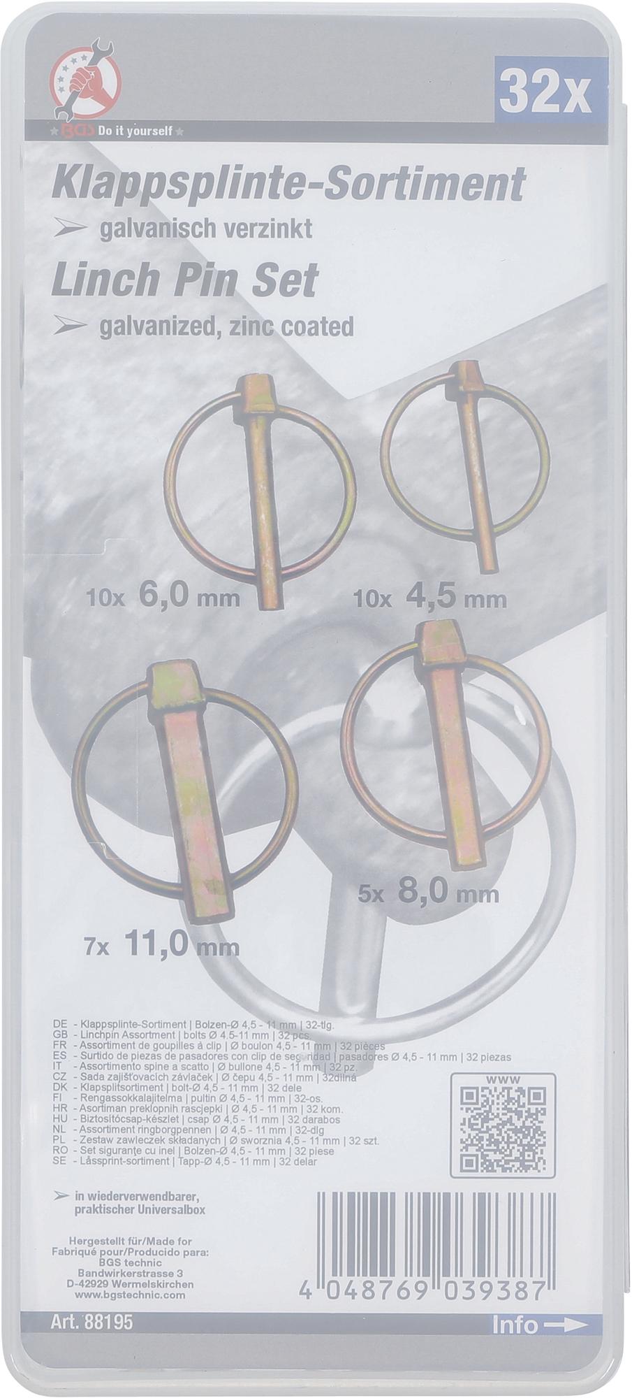 (Už)kaiščių, kuolelių asortimentas | varžtai Ø 4,5-11 mm | 32 vnt. (88195)