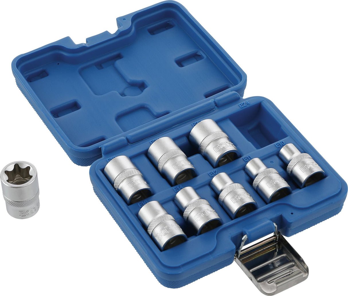 Galvučių rinkinys E-tipas | 12,5 mm (1/2") | E10 - E24 | 9 vnt. (6425)