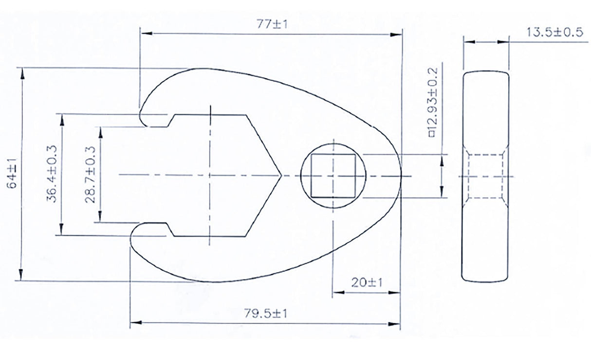 Raktas varnos koja | 12.5 mm (1/2") | 36 mm (1759-36)