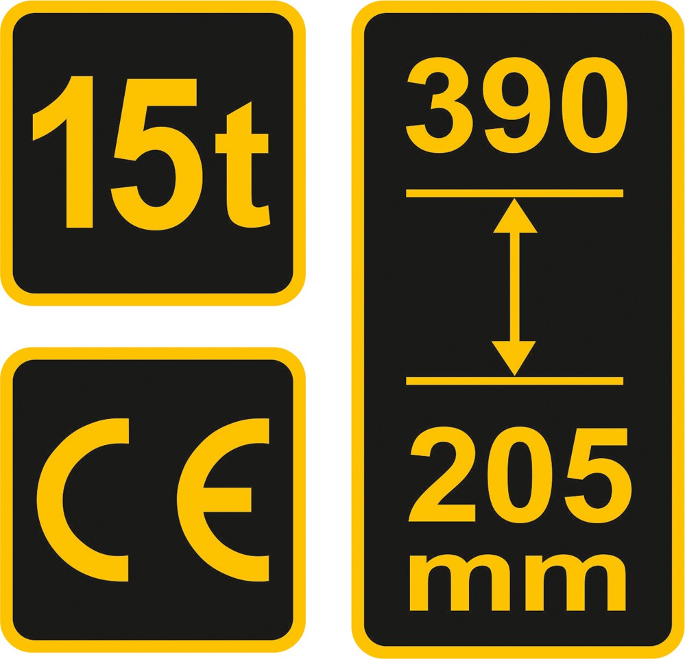 Hidraulinis domkratas 15t 205-390 mm TÜV/GS/CE (80072)