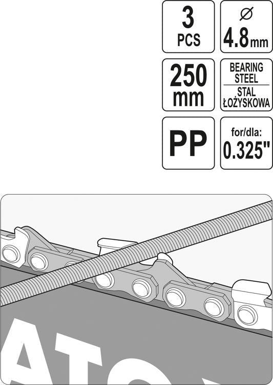 Kreipiančioji / gidas grandininiams pjūklams | su dilde | 4.8 mm (YT-85032)