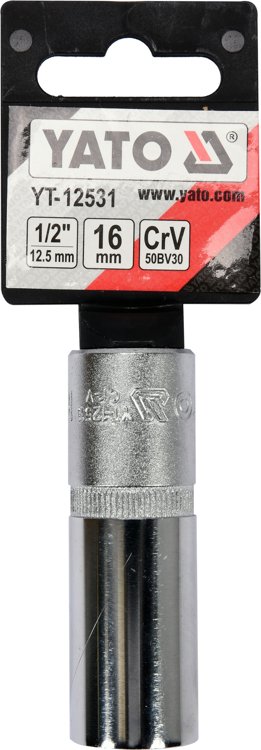 SPARK PLUG SOCKET 1/2" 16MM (YT-12531)