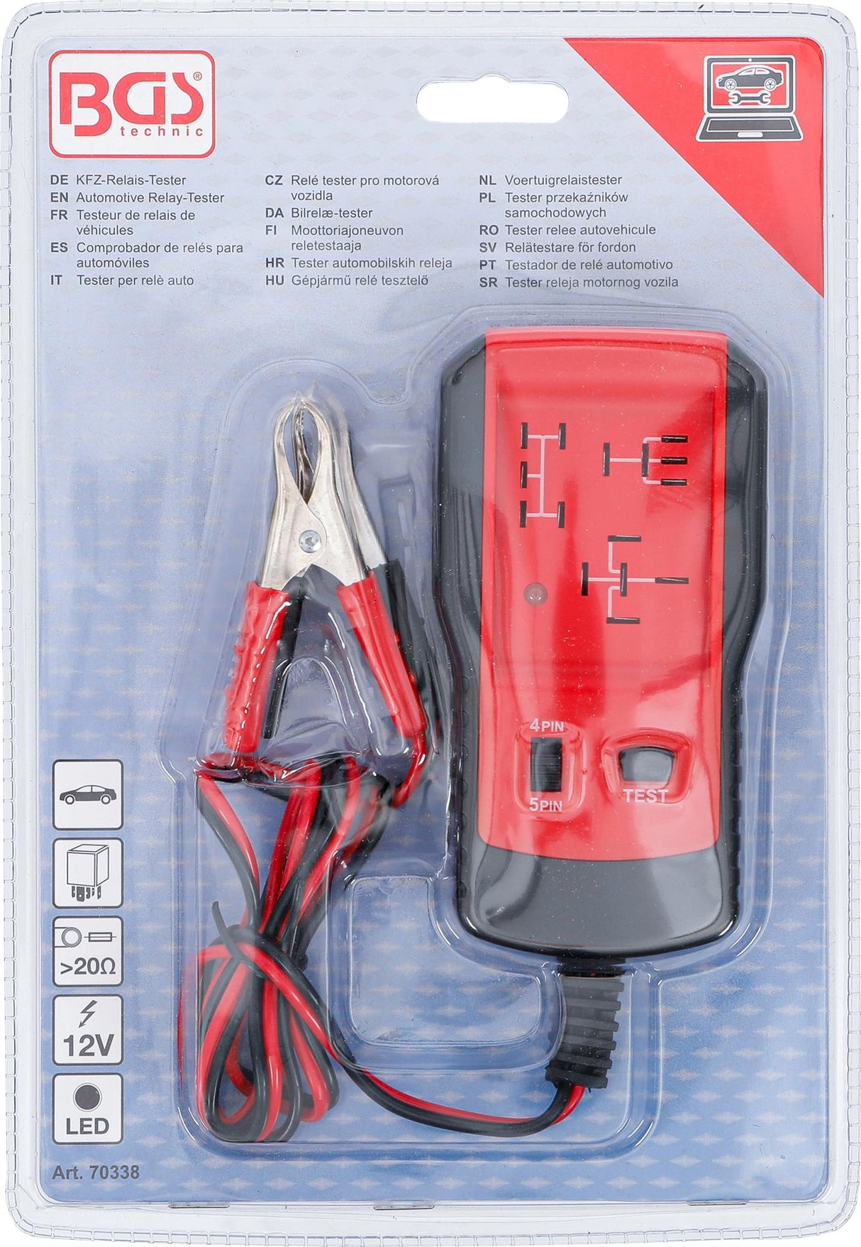 Automobilių relės testeris | 12 V (70338)