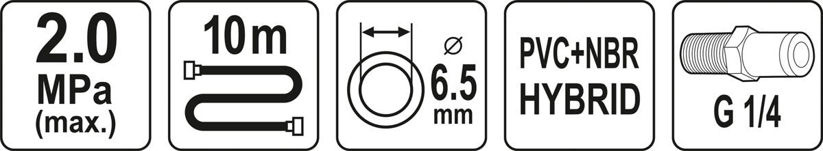 Pneumatinė žarna | Hybrid | 6,5 mm x 10 m (YT-24230)