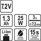 Akumuliatorinis klijavimo pistoletas / 15 sek. | 7,2V (78154)