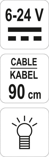 Automobilinis įtampos testeris | kabelio ilgis 90 cm | 6-24V (YT-2865)