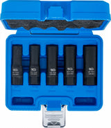TWIST SOCKET SET (SPIRAL PROFILE) / SCREW EXTRACTOR, DEEP | 10 MM (3/8") DRIVE | 10 - 16 MM | 5 PCS. (74568)
