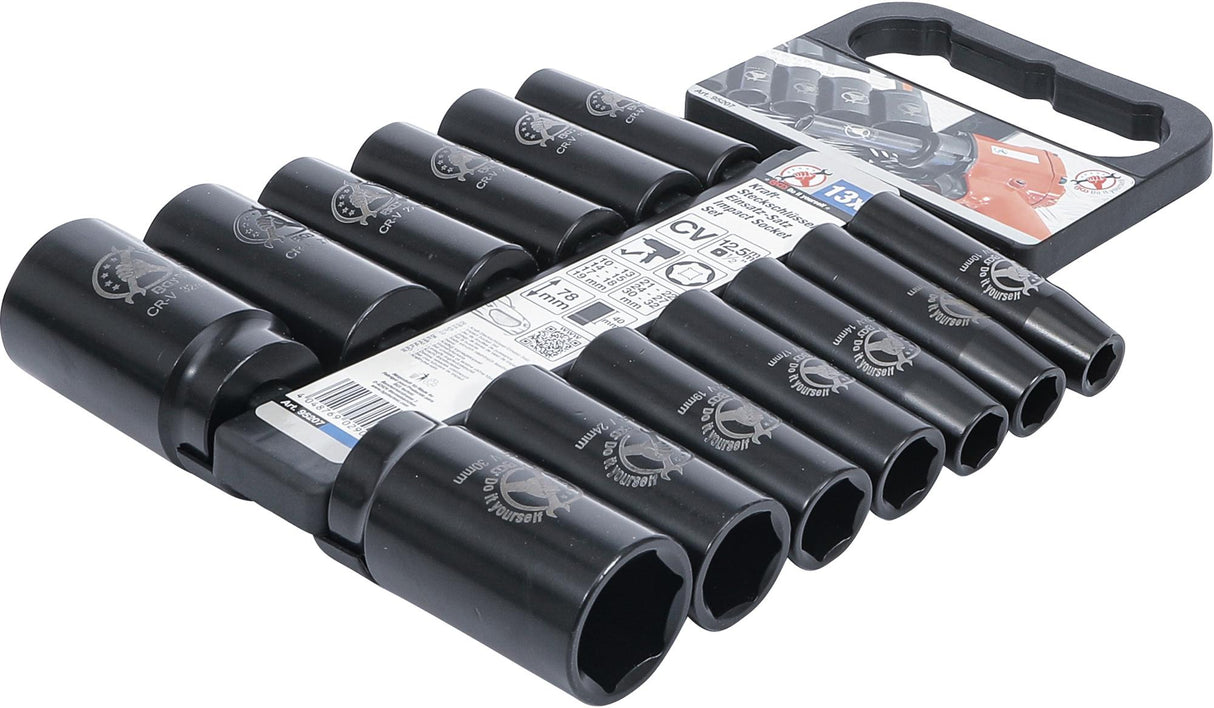 IMPACT SOCKET SET | 12.5 MM (1/2") DRIVE | 10-32 MM | 13 PCS. (95207)