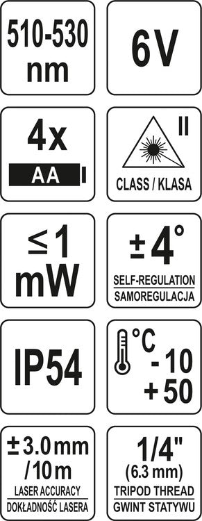 Lazerinis nivelyras | 5 linijos | žalios (YT-30435)