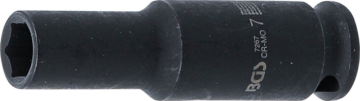 IMPACT SOCKET HEXAGON, DEEP | 6,3 MM (1/4") DRIVE | 7 MM (7267)