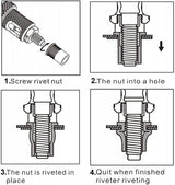 THREADED RIVET TOOL | WITH SET | M5, M6, M8, M10, M12 (M49570)