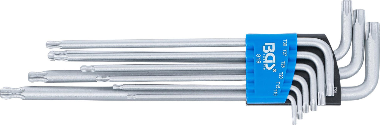 Набор Г-образных ключей | длинные | шарнирные | T-Star (Torx) T10 - T50 | 9 шт.