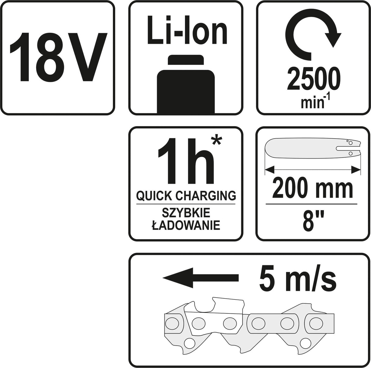 Akumuliatorinis teleskopinis grandininis pjūklas | 18V 200-280 cm | be akumuliatoriaus (YT-82837)