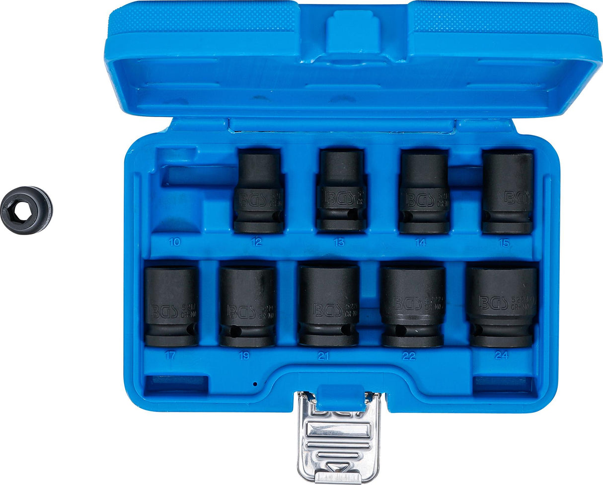 Smūginių galvučių rinkinys, šešiakampės | 12,5 mm (1/2") | 10 - 24 mm | 10 vnt. (5205)