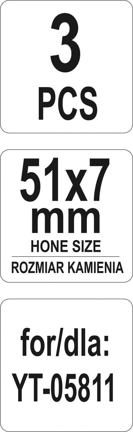 Шлифовальные камни для хонинга yt-05811 | длина 51 mm | 3 шт.