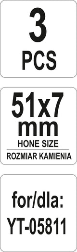 Шлифовальные камни для хонинга yt-05811 | длина 51 mm | 3 шт.