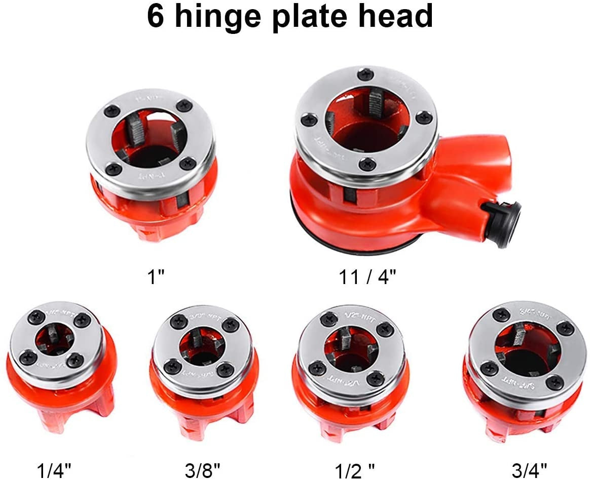 Vamzdinių sriegpjovių rinkinys su terkšle | 1/4"-1,1/4" | 6 vnt. (EQ-7630)