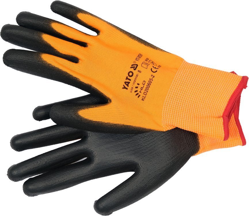 SAFETY GLOVES TOUCHSCREEN FINGERS PU S. 8 (YT-74751)