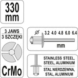 Kniediklis | ilgos rankenos | 330 mm | 3,2-6,4 mm (YT-3609)