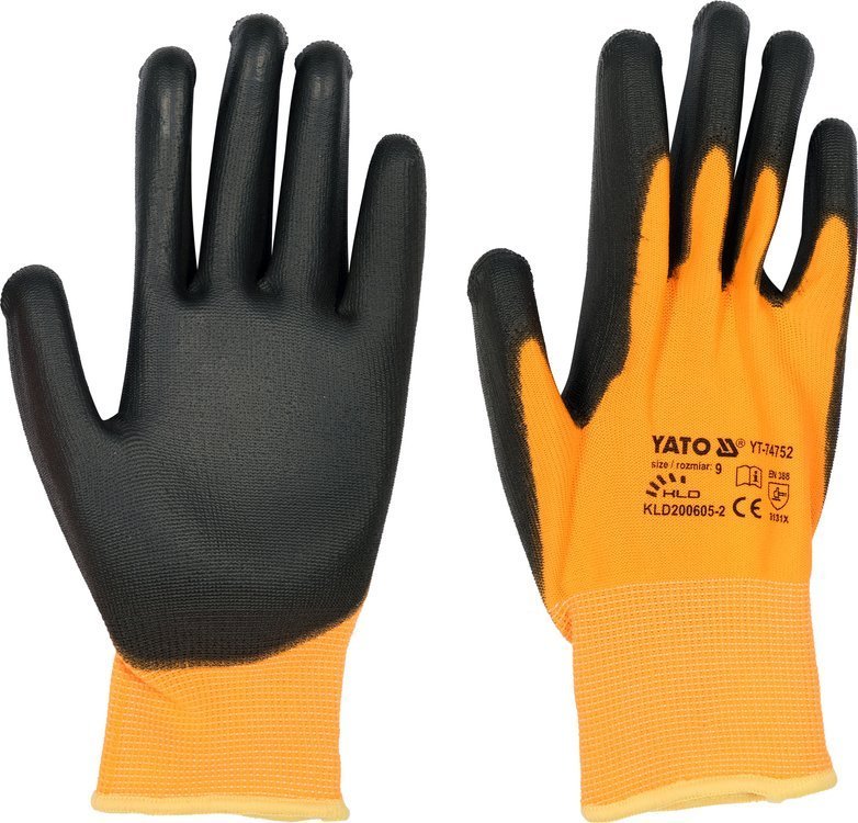 SAFETY GLOVES TOUCHSCREEN FINGERS PU S. 9 (YT-74752)