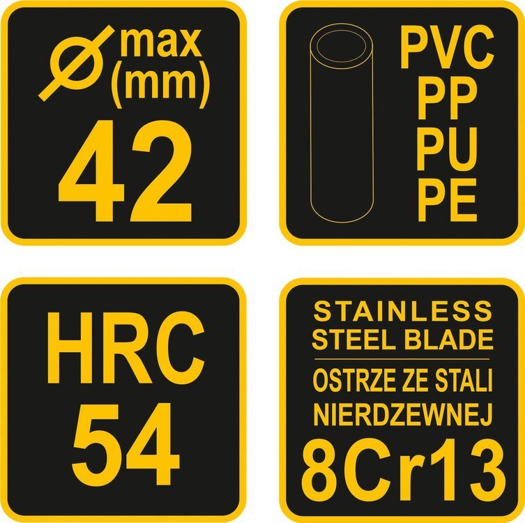 Replės plastikiniams vamzdžiams | iki 42 mm Ø (78341)