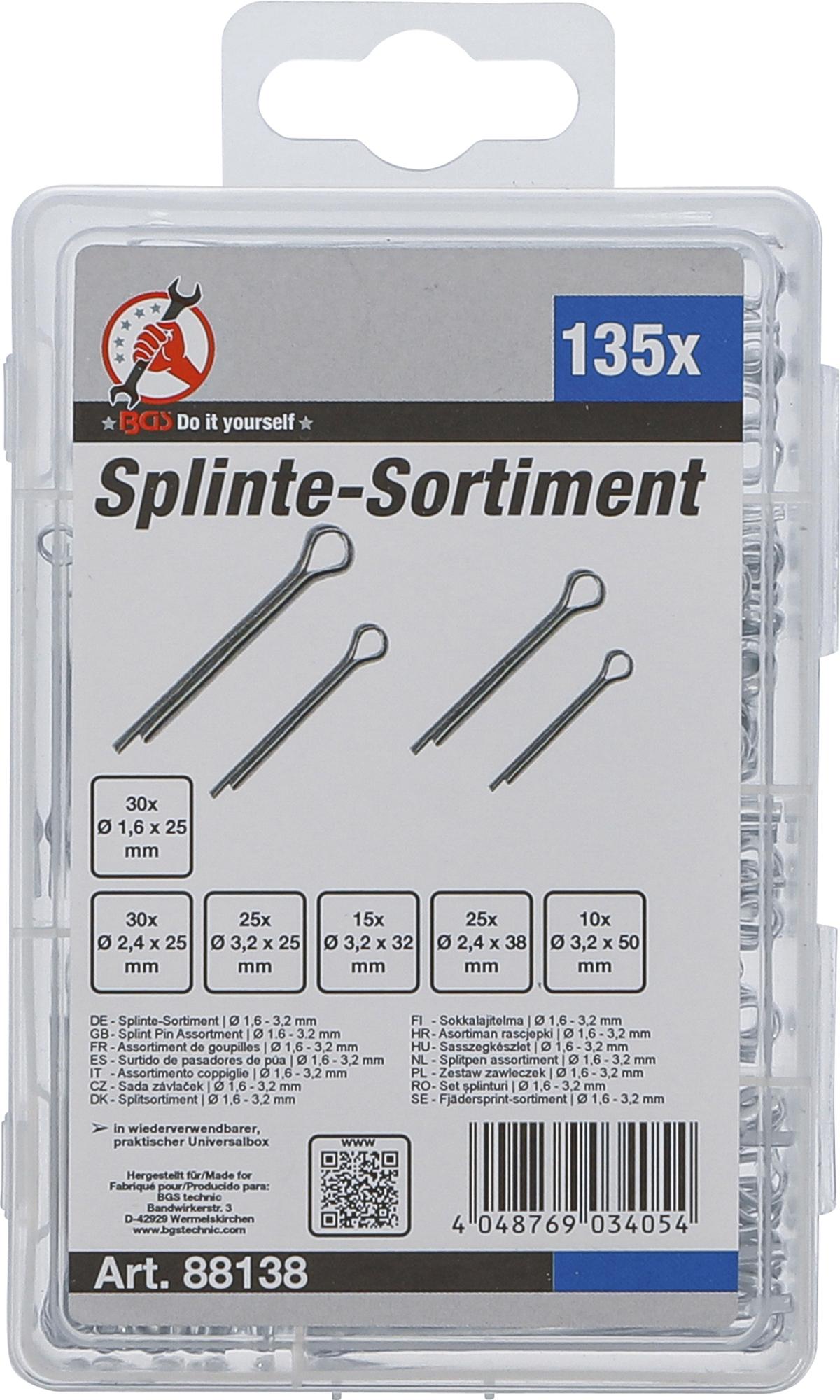Segtukų rinkinys | Ø 1,6-3,2 mm | 135 vnt. (88138)