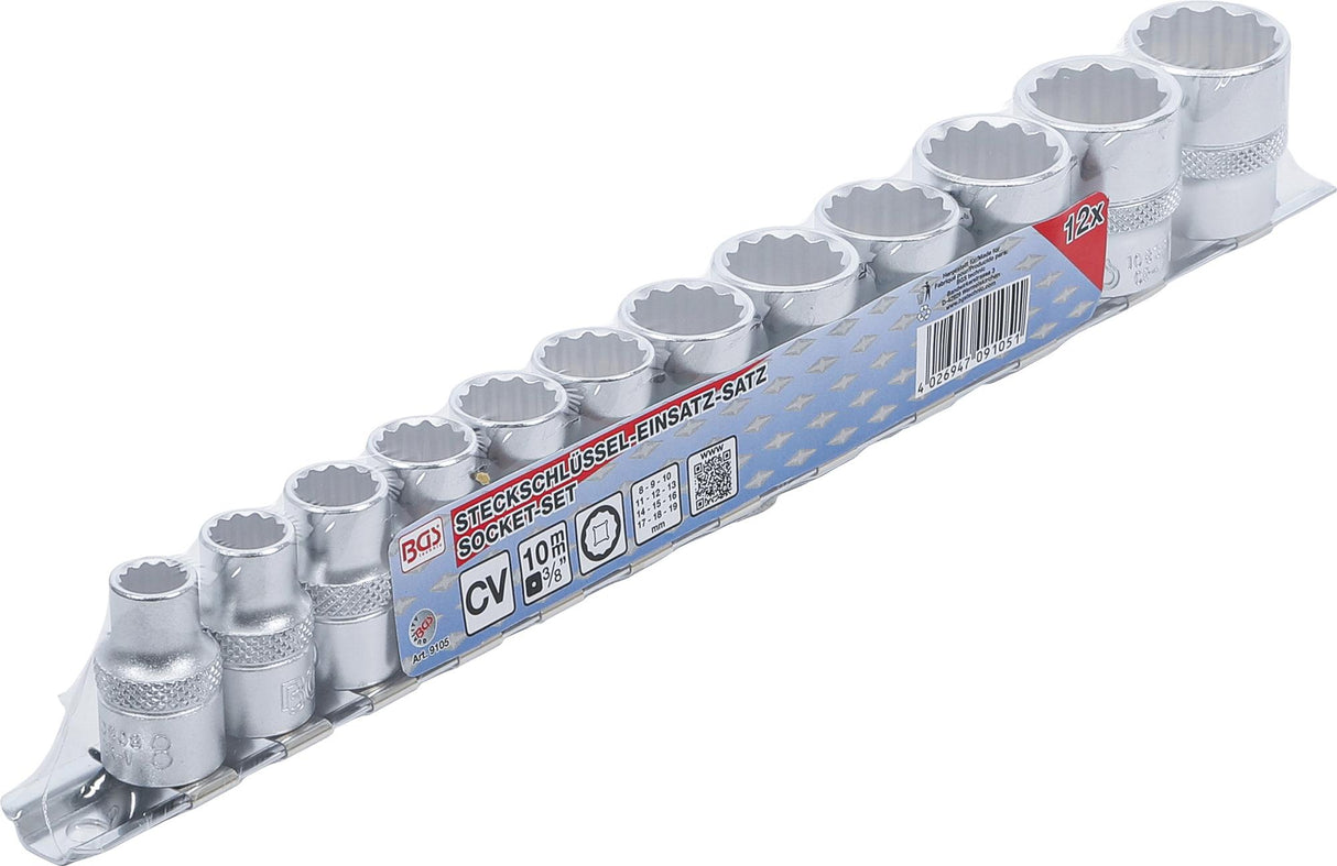 Набор головок 12-гранные | 10 mm (3/8") | 8 - 19 mm | 12 шт.