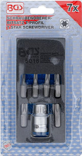 Antgalių komplektas | 10 mm (3/8") | T-Star (Torx) | 7 vnt. (5016)