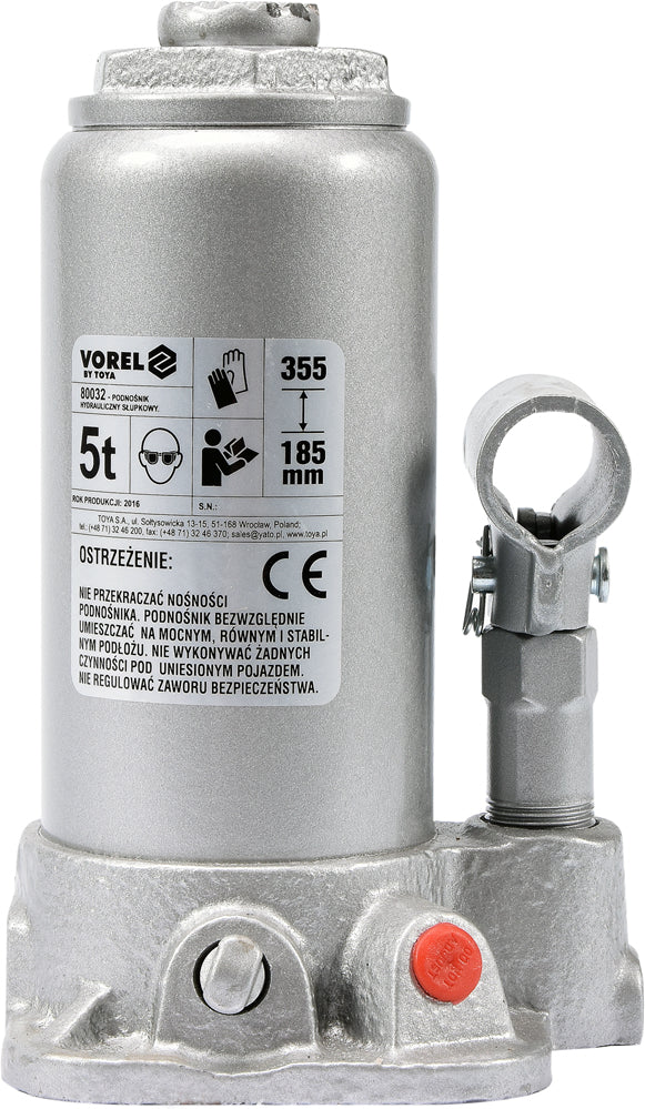 Hidraulinis domkratas 5 t, 185-355 mm TÜV/GS/CE (80032)