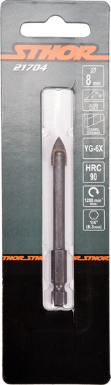 Grąžtas stiklui ir keramikai | 6.3 mm (1/4") galu | 8 mm (21704)