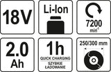 Аккумуляторный триммер телескопический 18V, 2,0AH, зарядка 60 мин