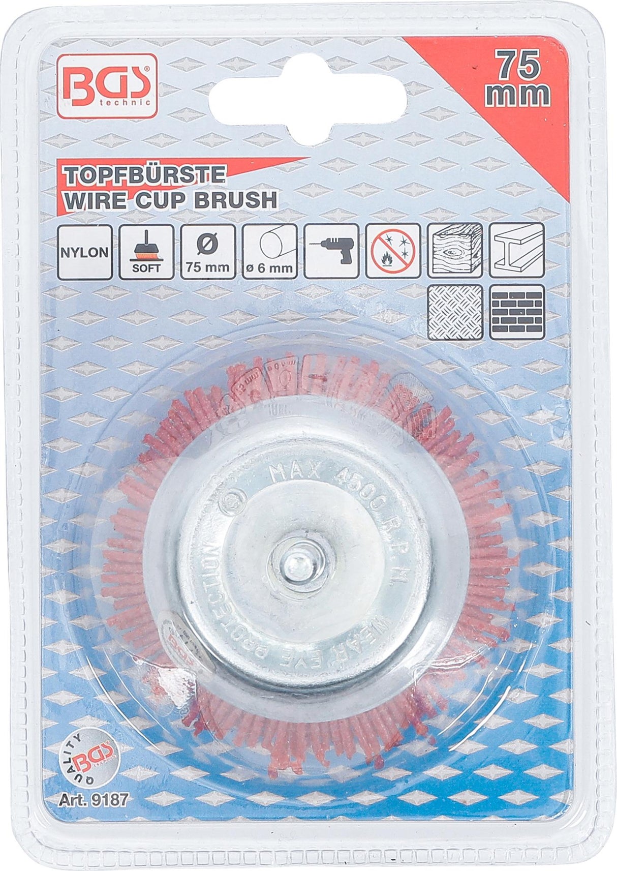Щётка чашечная | Ø 75 mm | нейлон