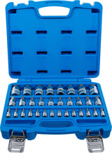 Antgalių rinkinys | 6.3 mm (1/4) / 10 mm (3/8") / 12.5 mm (1/2") | hex šešiakampis 2 - 19 mm / 1/4–9/16" | Metriniai ir colių dydžiai | 32 vnt.. (74258)