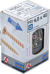 Универсальные шурупы | Cross Slot PZ2 | 4.0 x 40 mm | 150 шт.