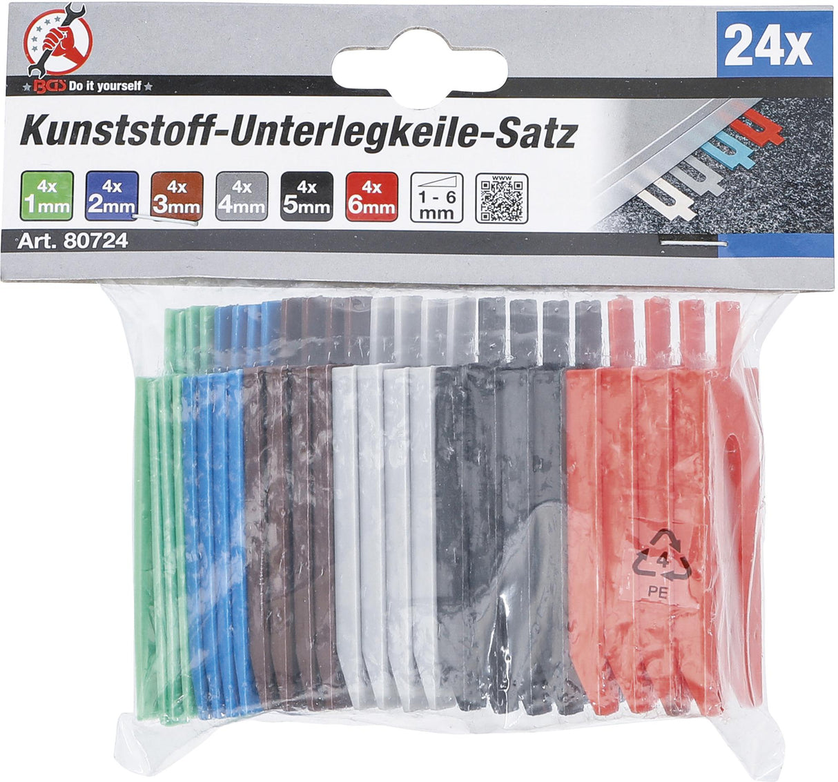 Plastikinių pleištų rinkinys | 24 vnt. (80724)