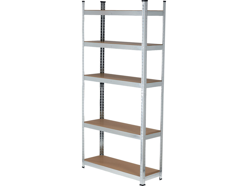 GALVANISED STORAGE RACK | 5 SHELVES | HDF BOARDS | 180 X 90 X 30 CM (78483)