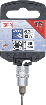 Antgalis įpresuotas į galvutę | 6.3 mm (1/4") | T-Star (Torx) T7 (2557)