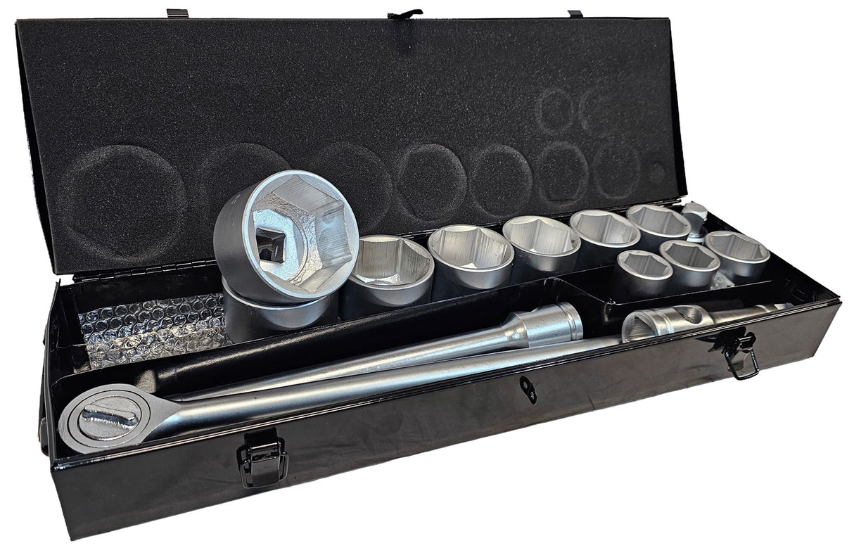 Galvučių ir rakto komplektas 6 kampės | 25 mm (1") | 36 - 80 mm | 15 vnt. (SS1501)