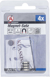 Magnetų rinkinys | ypač stiprūs | Ø 12 mm | 4 vnt. (79909)