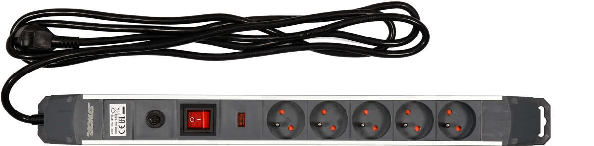 SURGE PROTEC POWER STRIP W.G. 5S 3M ALU (72372)