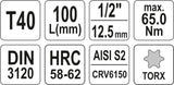 Бита в головке 1/2", длина 100 mm, T40