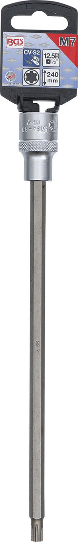 Antgalis įpresuotas į galvutę | ilgis 240 mm | 12,5 mm (1/2") | Spline (skirta RIBE) | M7 (5184-R7)