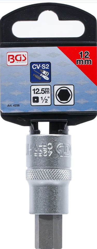 Antgalis įpresuotas į galvutę | 12,5 mm (1/2") | hex šešiakampis 12 mm (4256)