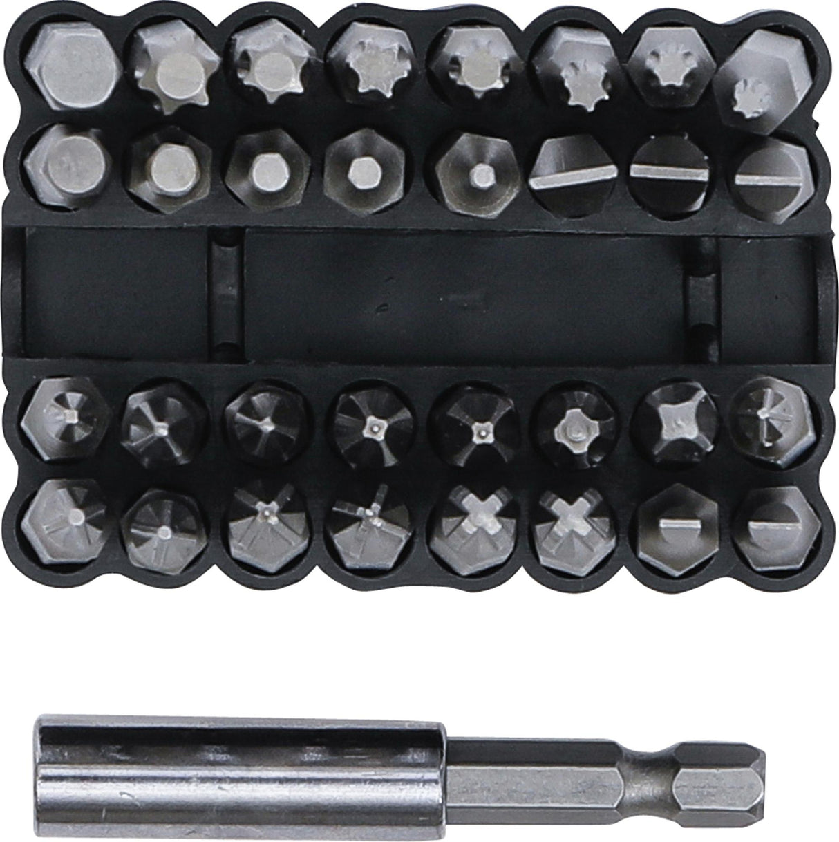 Antgalių rinkinys | ilgi | 6.3 mm (1/4") | įvairių tipų | 33 vnt. (20810)