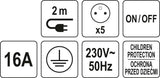 EXTENSION CORD W. GROUND W. SWITCH 4S 3M (72460)