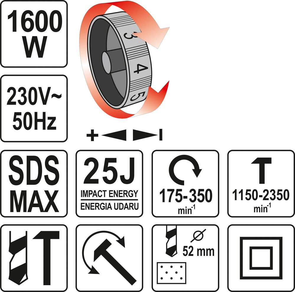 Перфоратор | 1600W. 27J SDS-MAX