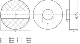Резиновая накладка | для подкатных домкратов | 65 x 38 mm
