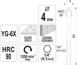 Grąžtas stiklui ir keramikai | 6.3 mm (1/4") galu | 4 mm (21701)