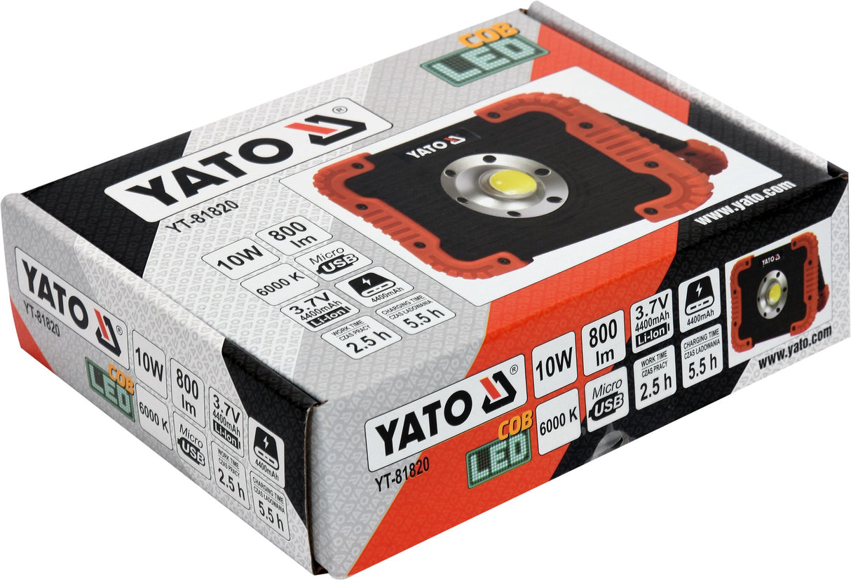 Akumuliatorinis šviesos diodų prožektorius | 10W COB LED | 800 lm (YT-81820)